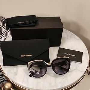 NWOT Dolce & Gabbana Black and Gold Sunglasses